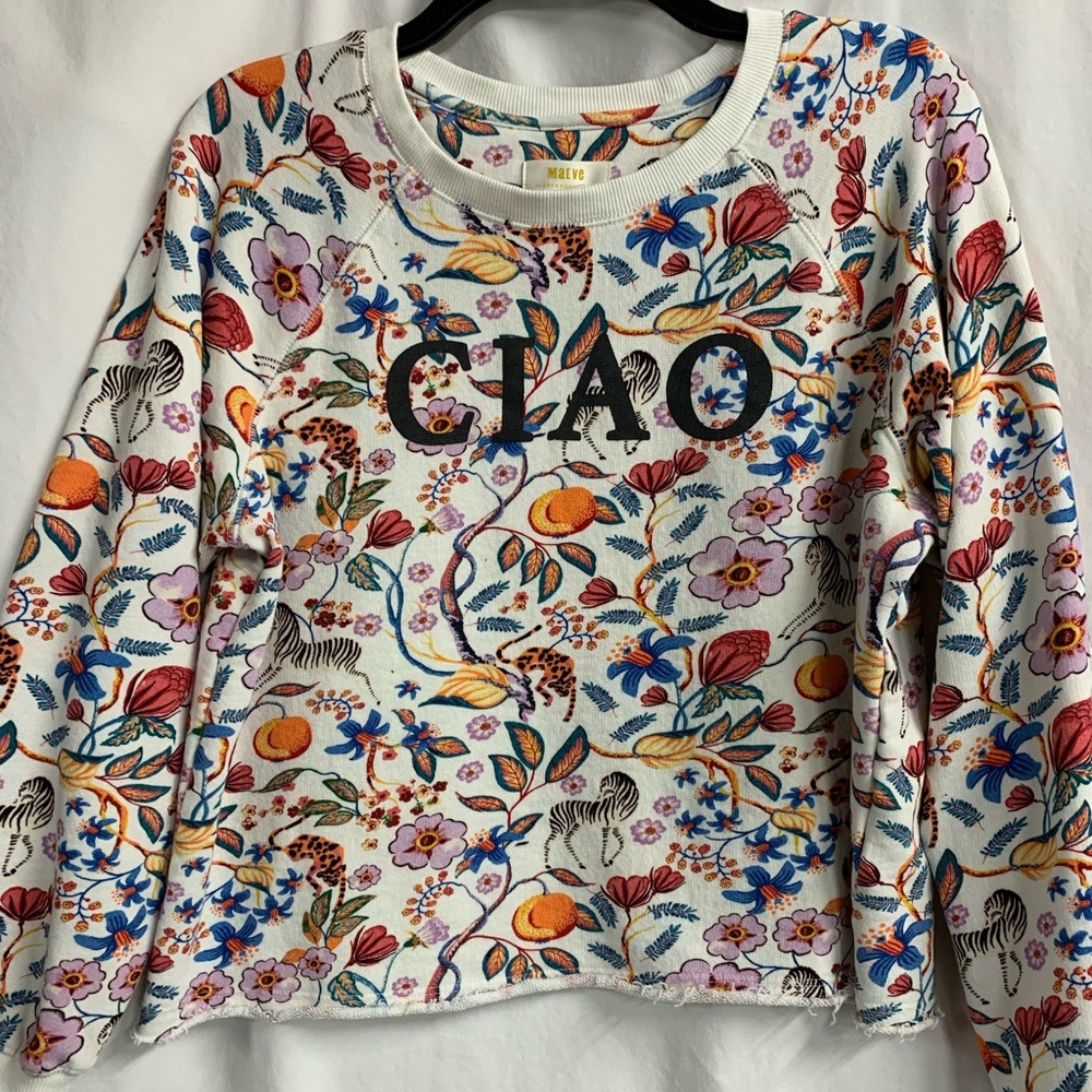 Maeve by Anthropologie Women’s “Ciao” Floral Cropped Sweatshirt - Size S